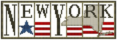 New York - Flag Mini Block States / Hinzeit