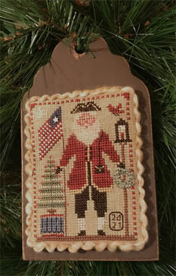 Flag Waving Santa - Santa Ornament - 2021 Annual Christmas Ornaments / Homespun Elegance Ltd