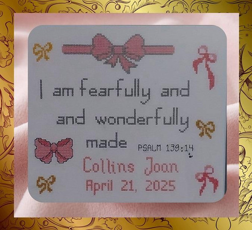 Baby Birth Announcement With Bows / Iris Originals