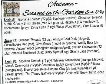 Seasons in the Garden Autumn Emb Pack / Jeannette Douglas Designs