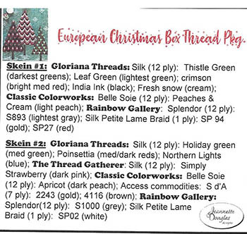 European Christmas Box Thread Pkg / Jeannette Douglas Designs