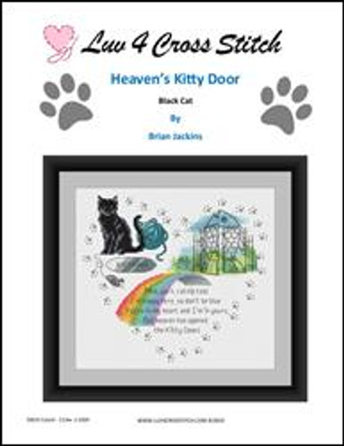 Heaven's Kitty Door - Black Cat / Luv 4 Cross Stitch
