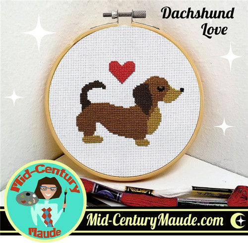 Dachshund Love / Mid-Century Maude