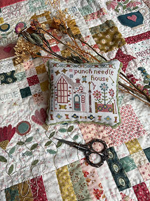 Houses on Stitchery Lane 7 - Punch Needle House / Pansy Patch Quilts & Stitchery