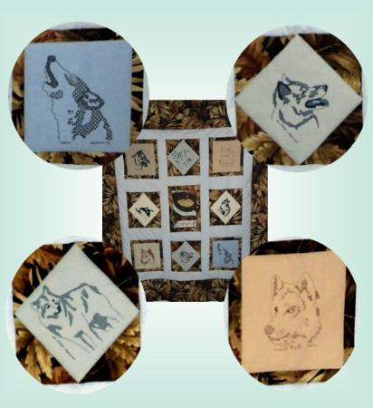 Blackwork Wolves / Pine Glen Designs