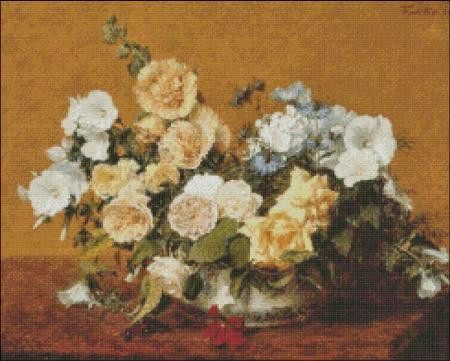 Fantin-Latour: Roses And Other Flowers / Pinoystitch