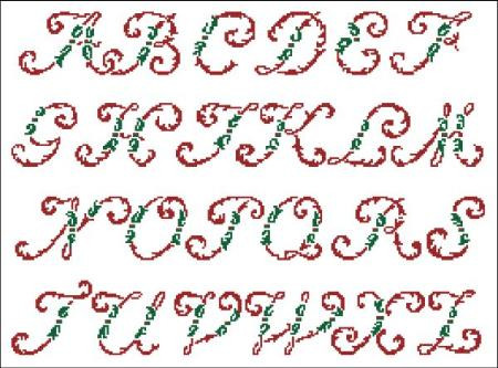 Alphabets: Victorian Christmas Holly / Pinoystitch