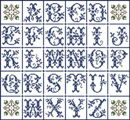 Alphabet Sampler Vines / Pinoystitch