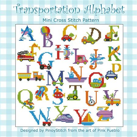 Alphabet Transportation Sampler / Pinoystitch