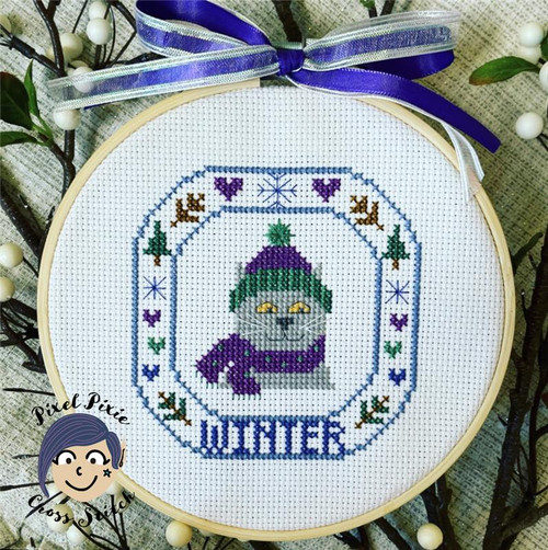 Winter Cat / Pixel Pixie Cross Stitch