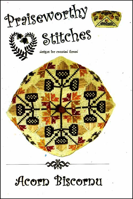 Acorn Biscornu / Praiseworthy Stitches