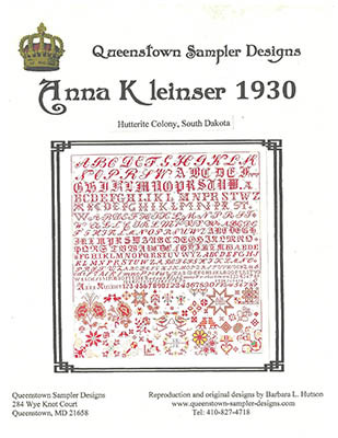 Anna Kleinser 1930 / Queenstown Sampler Designs