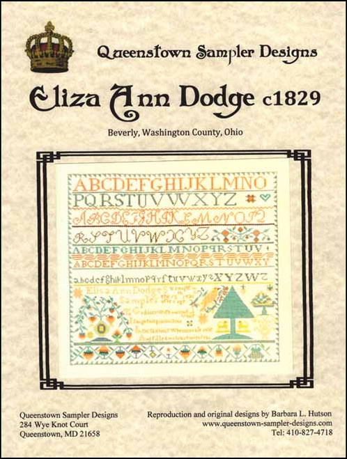 Eliza Ann Dodge c1829 / Queenstown Sampler Designs