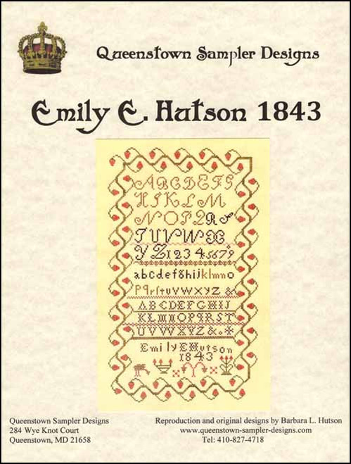 Emily E. Hutson 1843 / Queenstown Sampler Designs