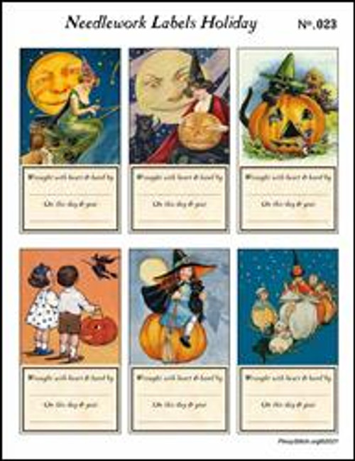 Cross Stitch Gift Tags Needlework Labels Holiday Fall Halloween No.23 / Pinoystitch