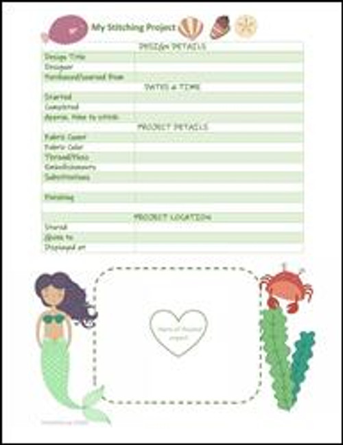 Cross Stitch Project Sheet (Duplex Print) Mermaid / Pinoystitch