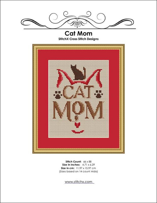 Cat Mom Cross Stitch Pattern / Stitchx Craft Designs