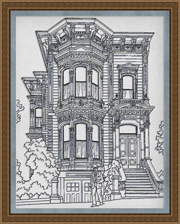 Old House Monochrome Vintage Nostalgia / Stitchx Craft Designs