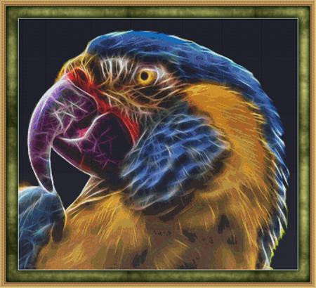 Macaw Fractal Cross Stitch / Stitchx Craft Designs