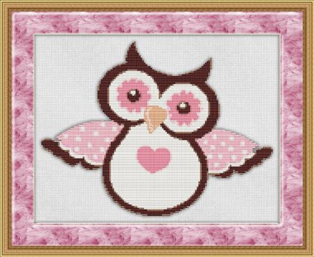 Pink Owl Cross Stitch Pattern / Stitchx Craft Designs