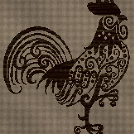 Monochrome Rooster Cross Stitch / Stitchx Craft Designs