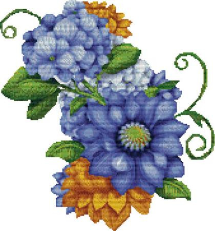 Blueberry Petals Cross Stitch Pattern / Stitchx Craft Designs