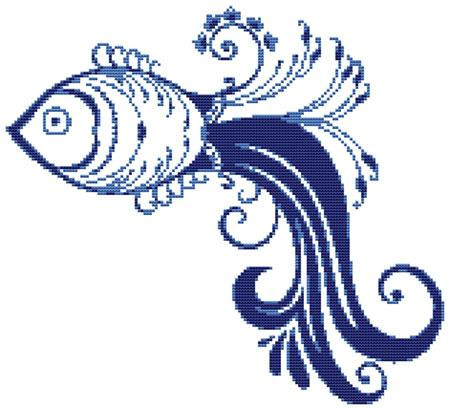 Elegant Fish Cross Stitch Pattern / Stitchx Craft Designs