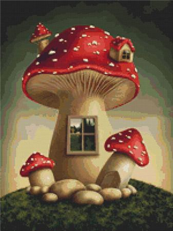 Mushroom Home #1 Cross Stitch Pattern / Stitchx Craft Designs