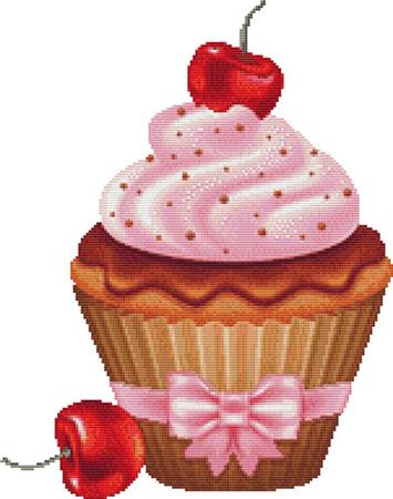 Cherry Cupcake Cross Stitch Pattern / Stitchx Craft Designs