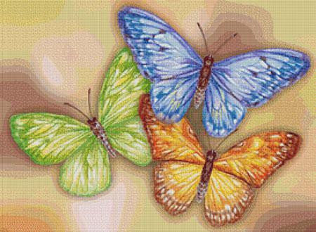 Three Butterflies Cross Stitch Pattern / Stitchx Craft Designs