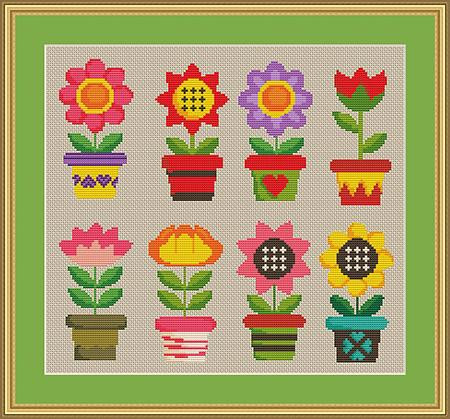 Fun Flowers (Color Graphs) / Stitchx Craft Designs
