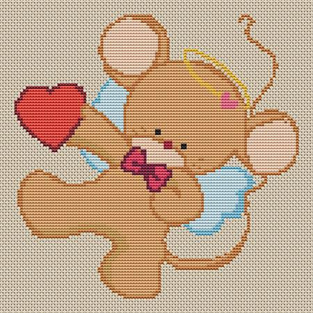 Valentine Mouse 1 Cross Stitch / Stitchx Craft Designs