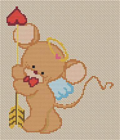 Valentine Mouse 2 Cross Stitch Pattern / Stitchx Craft Designs