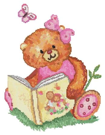 Reading Bear Cross Stitch Pattern / Stitchx Craft Designs