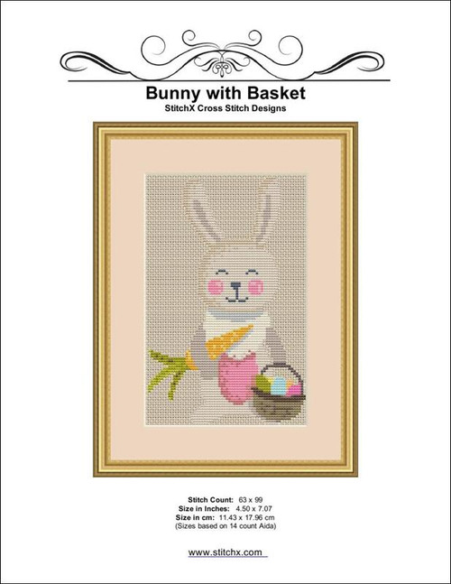 Bunny With Basket Cross Stitch Pattern / Stitchx Craft Designs