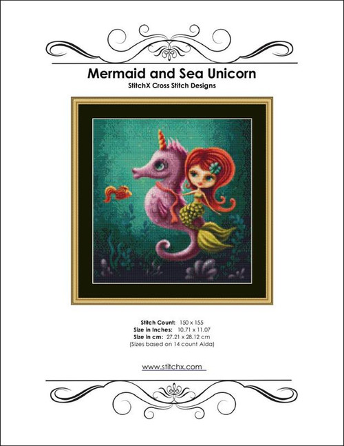 Mermaid And Sea Unicorn Cross Stitch Pattern / Stitchx Craft Designs