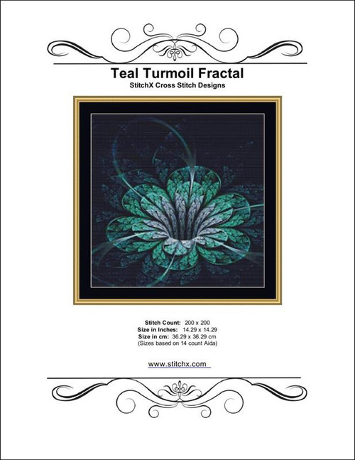 Teal Turmoil Cross Stitch Pattern / Stitchx Craft Designs