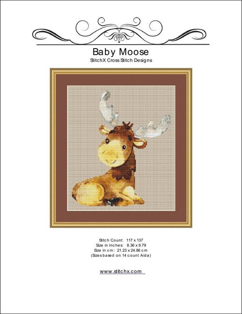 Baby Moose Cross Stitch Pattern / Stitchx Craft Designs