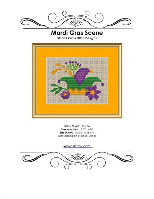 Mardi Gras Scene Cross Stitch Pattern / Stitchx Craft Designs