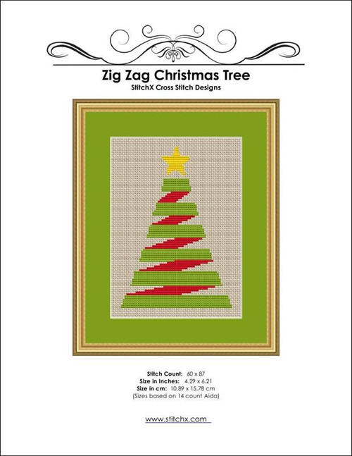Zigzag Christmas Tree Cross Stitch Pattern / Stitchx Craft Designs