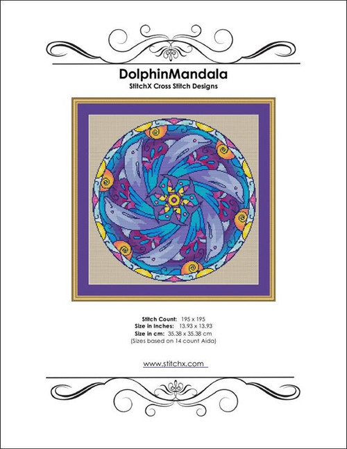 Dolphin Mandala Cross Stitch Pattern / Stitchx Craft Designs