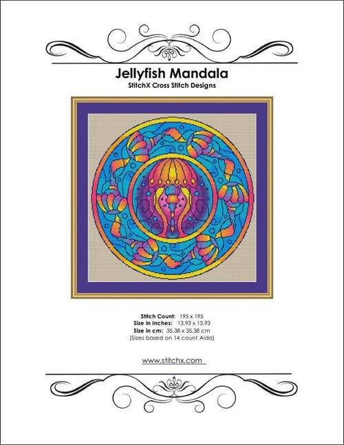 Jellyfish Mandala Cross Stitch Pattern / Stitchx Craft Designs