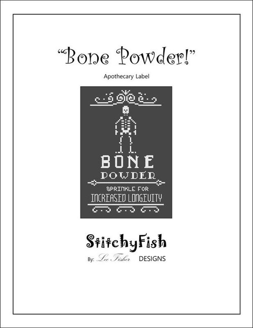 Bone Powder Apothecary Label / Stitchyfish Designs