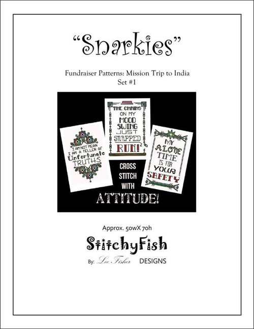 "Snarkies" Set #1 Cross Stitch With Attitude / Stitchyfish Designs