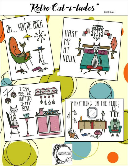 "Retro Cat-I-Tudes" Book No 1 / Stitchyfish Designs