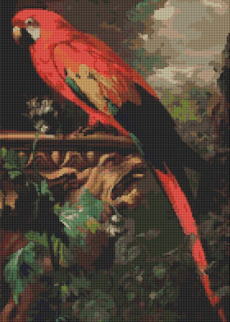 A Scarlet Macaw In A Landscape / The Art Of Stitch
