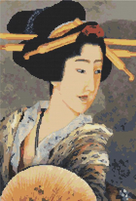 Portrait Of A Woman Holding A Fan / The Art Of Stitch