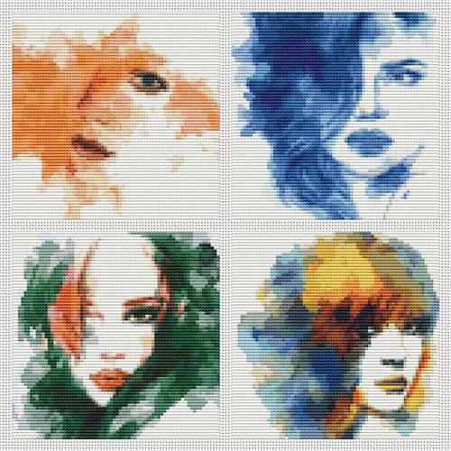 Four Squares Featuring The Elements / The Art Of Stitch