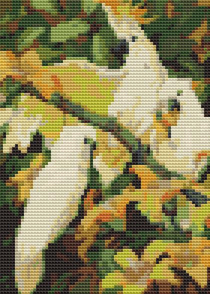 Sulphur Crested Cockatoos (Mini Chart) / The Art Of Stitch