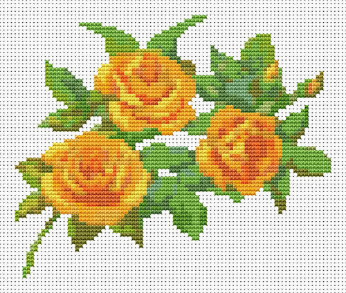 A Trio Of Yellow Roses / The Art Of Stitch